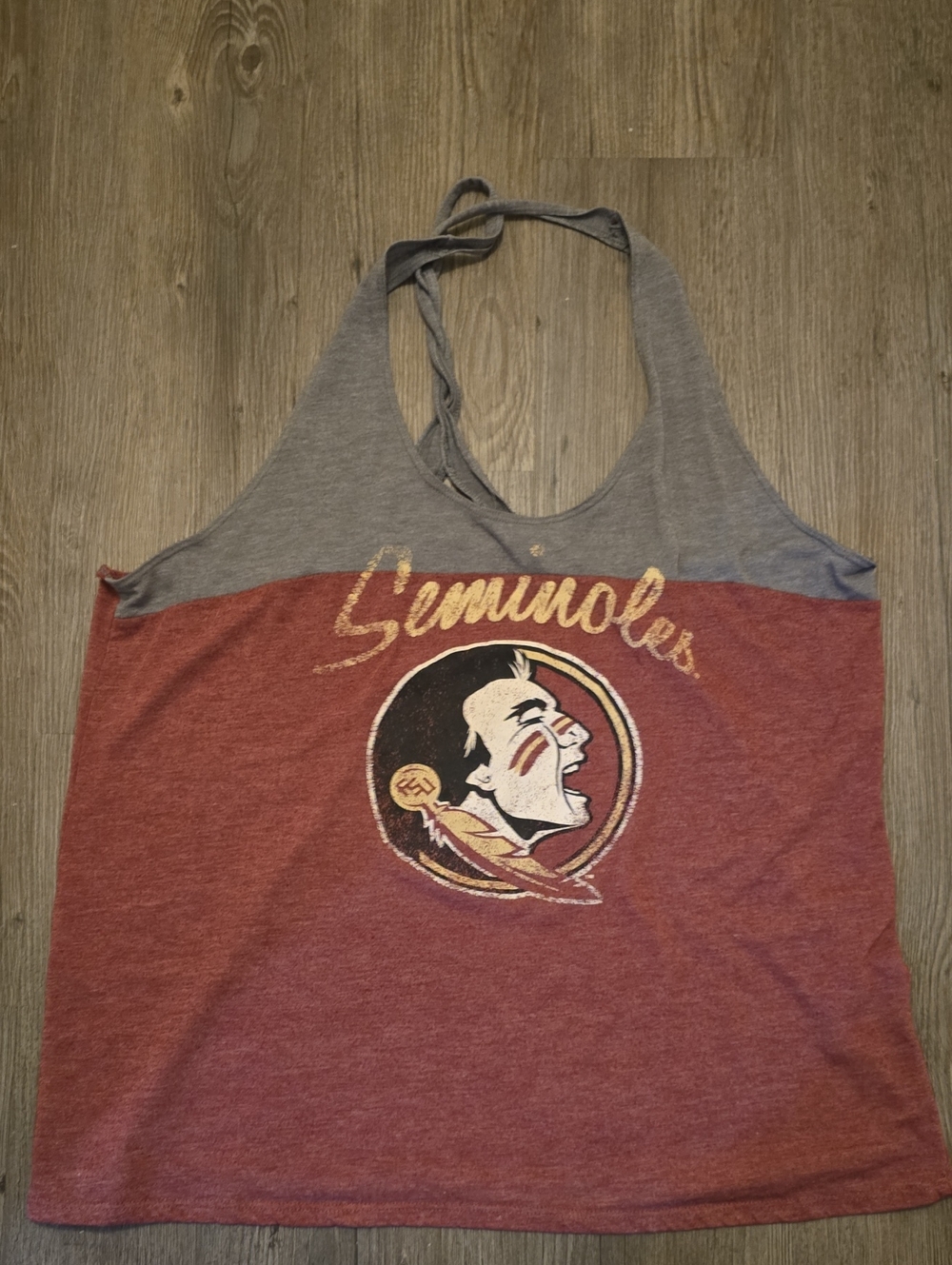 Seminoles Women’s Grey and Garnet Halter Tank Top